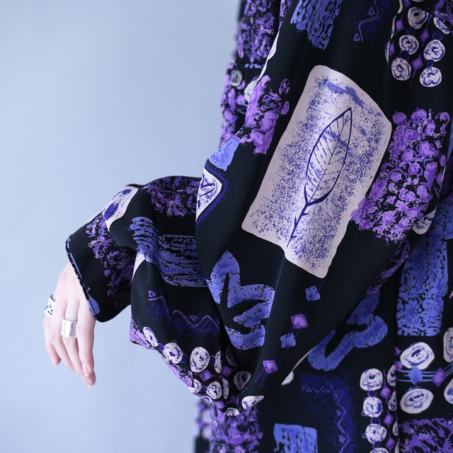 beautiful violet art pattern over silhouette shirt