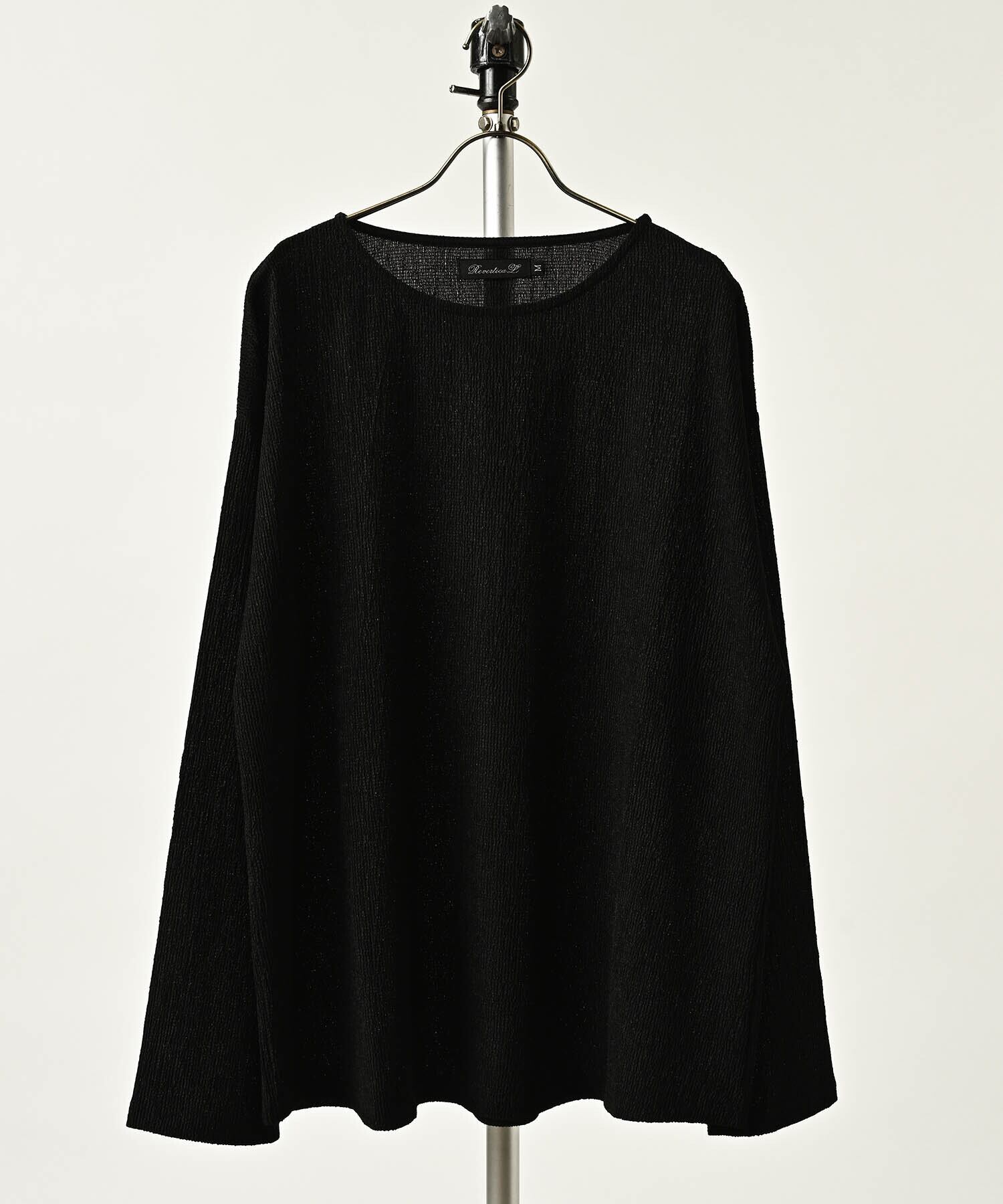 Revertical Crinkled Oversized Crew Neck (BLK) RV9362