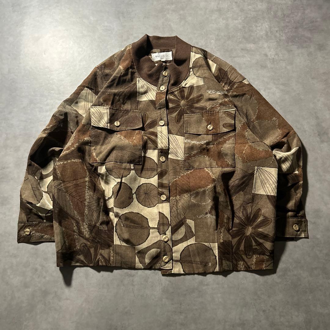 ヴィンテージ 花柄 ヨーロピアン ボタン シャツ ブルゾン ジャケット