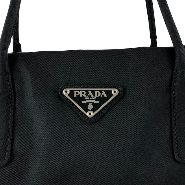 PRADA プラダ ハンドバッグ ブラック トライアングルロゴ ナイロン トートバッグ vintage ヴィンテージ オールド 6skxyh