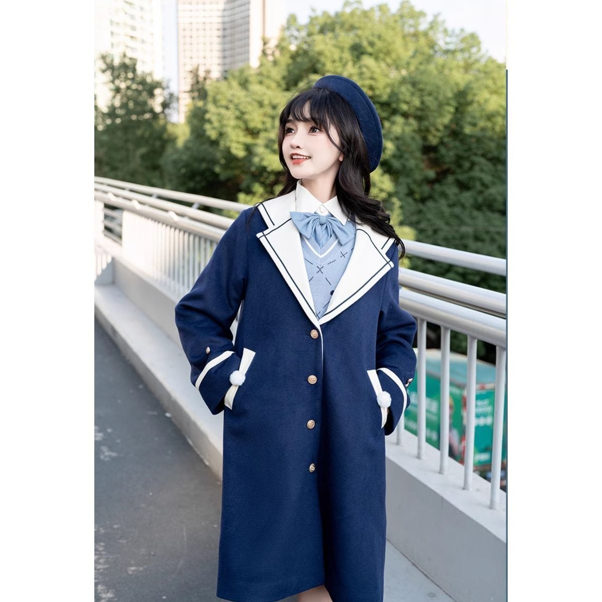 セーラー襟ロングコート | Maiden's Rêve