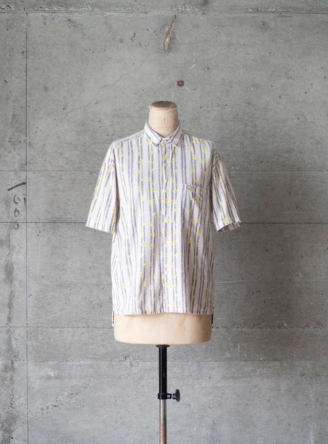 "PCH" 1990s Abstract symbol stripe shirt