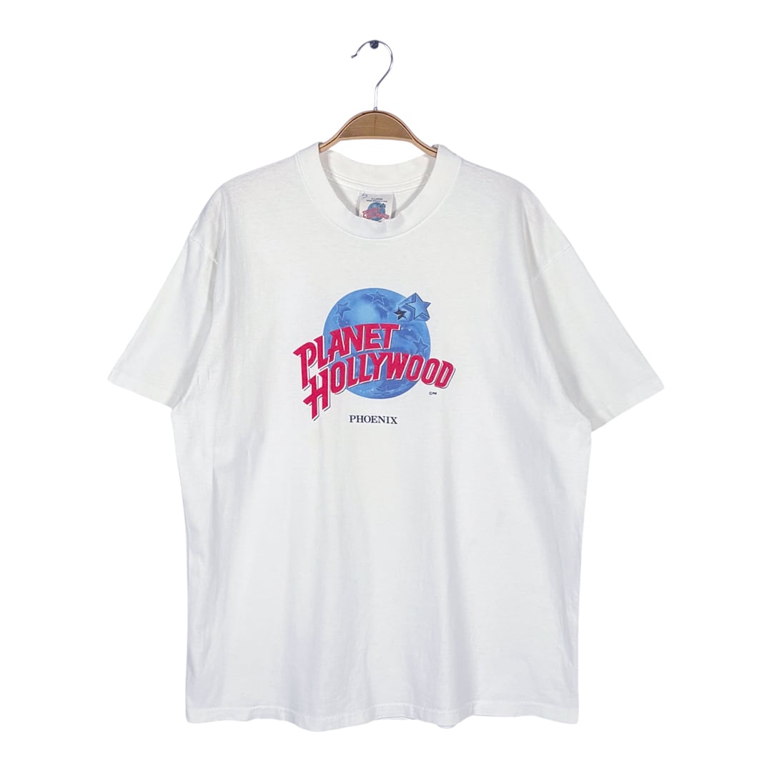 90s プラネットハリウッド USA製 ヴィンテージ Tシャツ 企業系 企業ロゴ ホワイト シングステッチ PLANET HOLLYWOOD サイズXL BZ0603