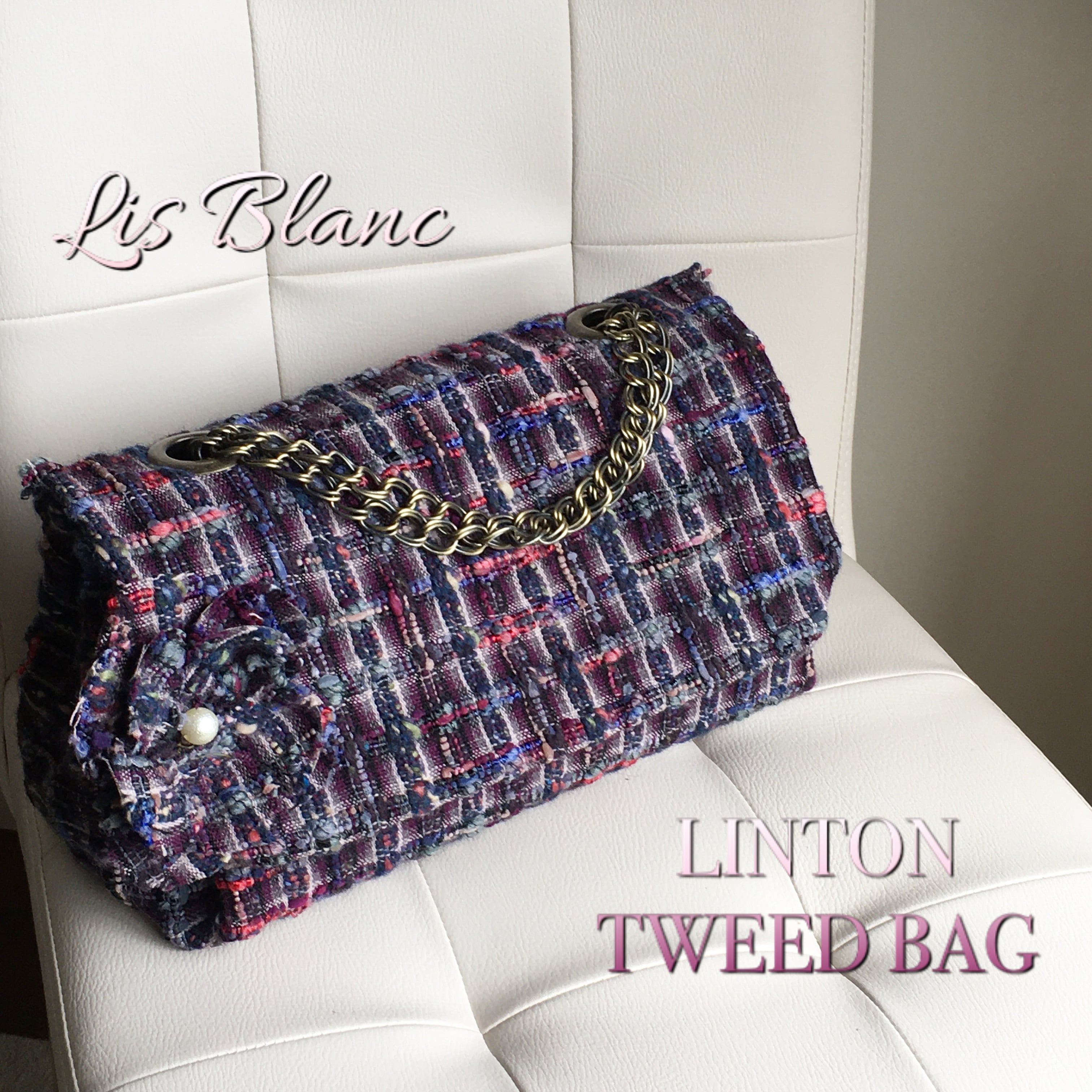 IrodorI petit | 美女とツイードバッグ🖤🤍 LINTON Tweed Bag
