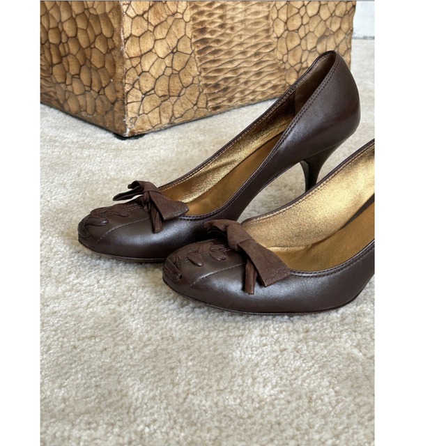 british ribbon heeled pumps＜s3338＞