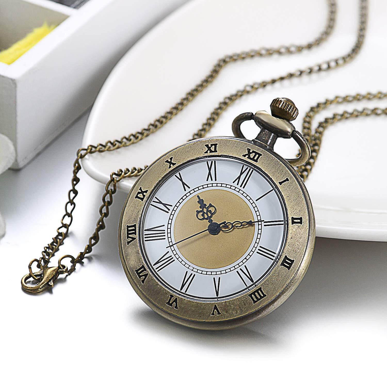 特価商品】JewelryWe 懐中時計 レトロ アンティーク風 ローマ アナログ