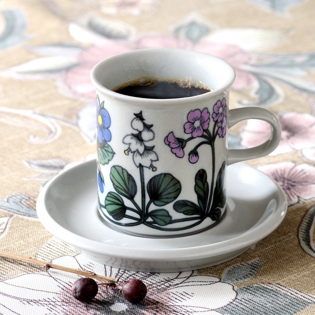 ARABIA アラビア Flora フローラ コーヒーカップ＆ソーサー - 12 北欧ヴィンテージ