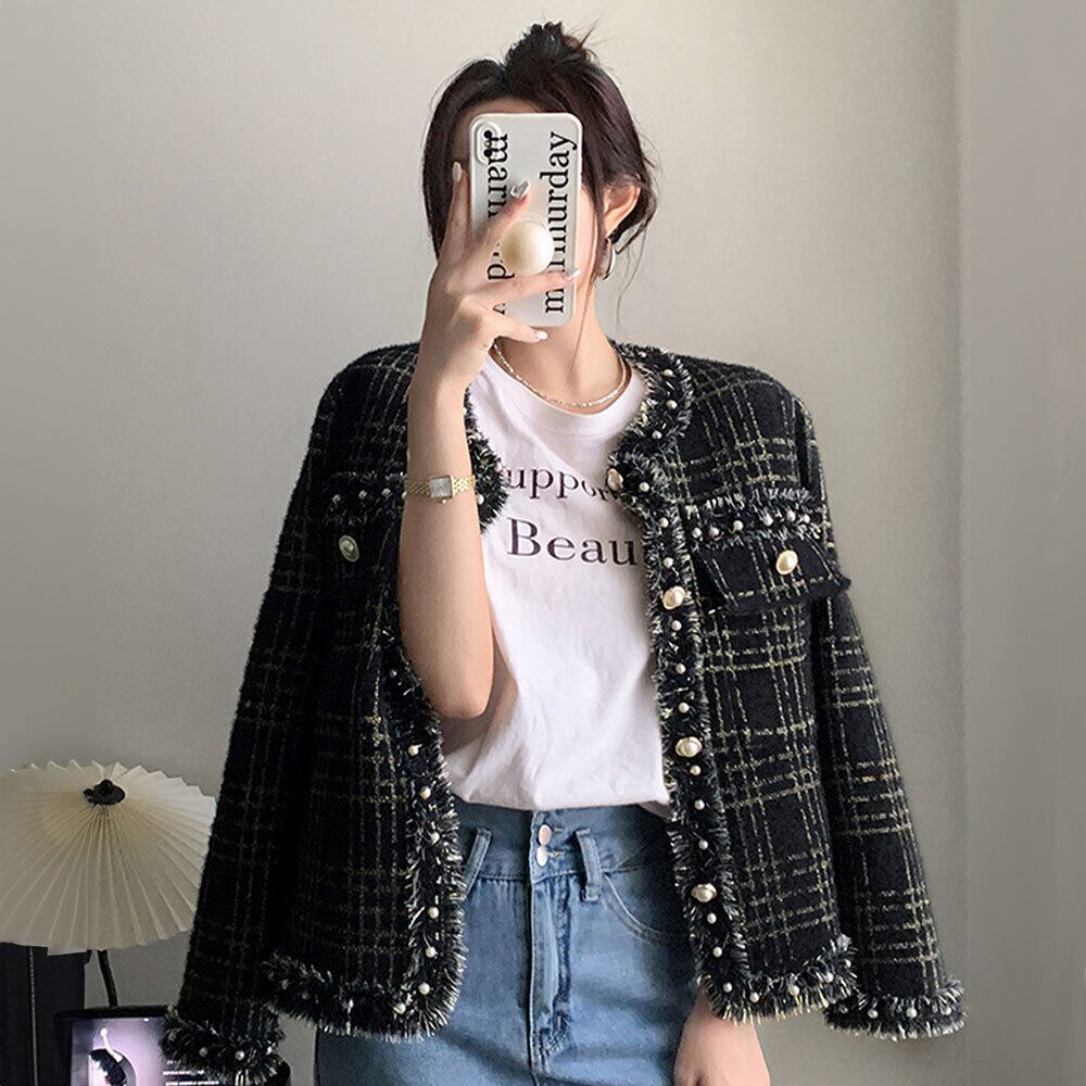 ツイード風 ジャケット レディース 秋冬 韓国 アウター おしゃれ きれいめ 大人 かわいい 通勤 ビジネス オフィス ラメ フォーマル 大人可愛い 大人女子