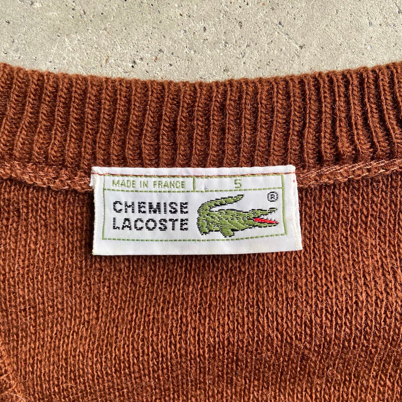 70年代 フランス製 LACOSTE フレンチラコステ Vネック ウール×アクリル