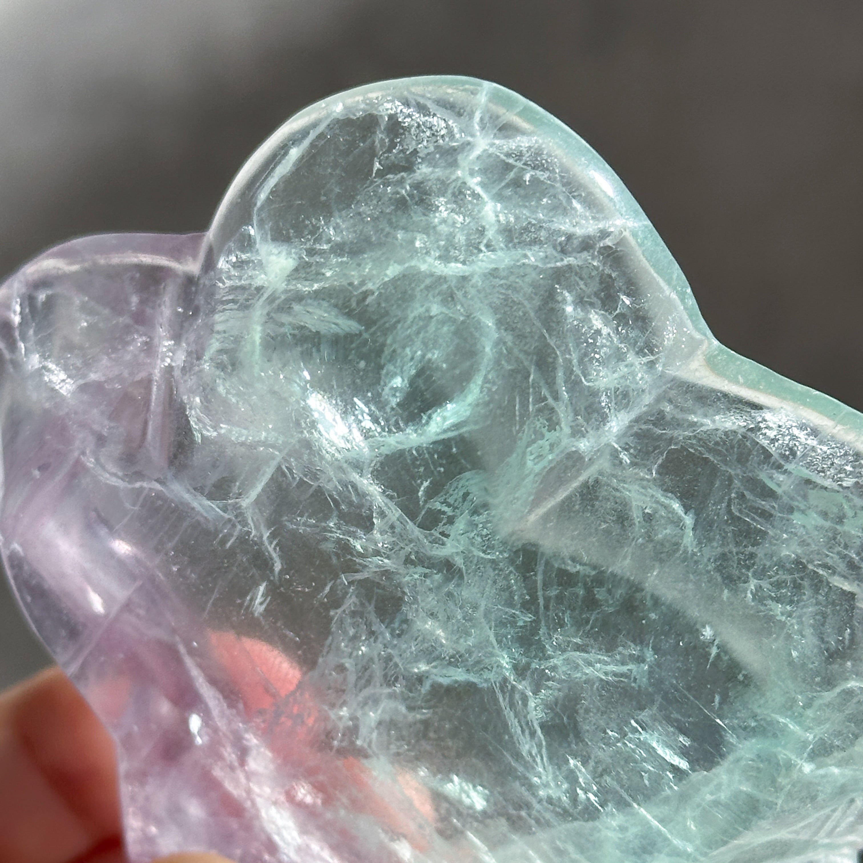 レインボーフローライト花型のうつわ02◇ RainbowFluorite ◇天然石