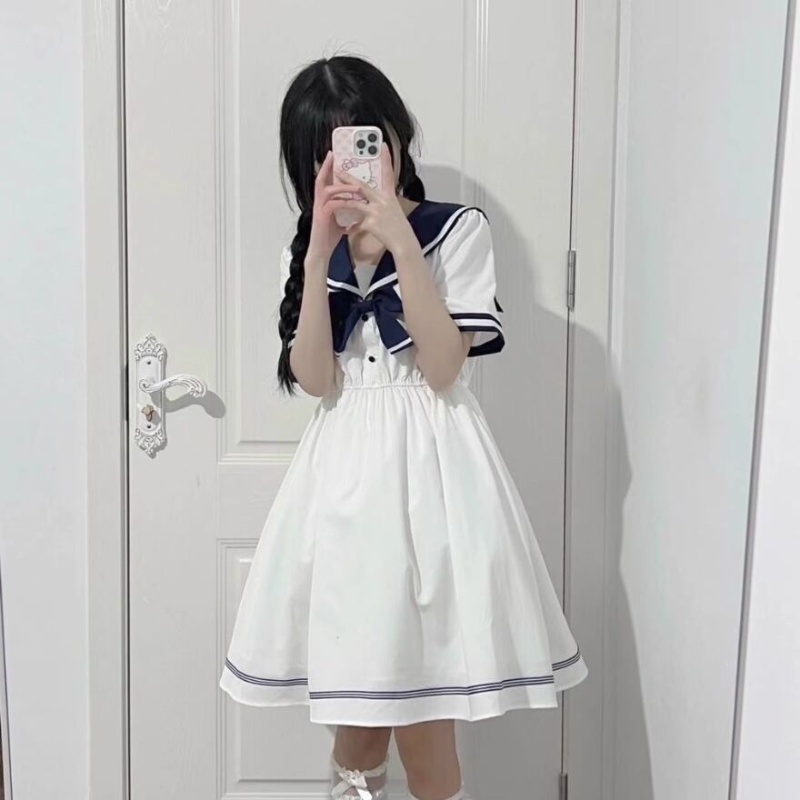JKロリィタ セーラー風 ワンピース ゴスロリ ワンピース 原宿スタイル