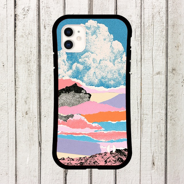 受注生産 iPhoneケース 雲と山並みのパステルコラージュ｜風景コラージュ ZINE020B