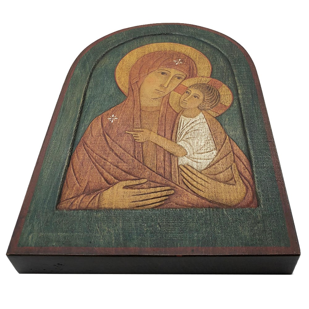 木彫レリーフ やさしさの聖母（イコン画）／ベトレヘム修道会ノート