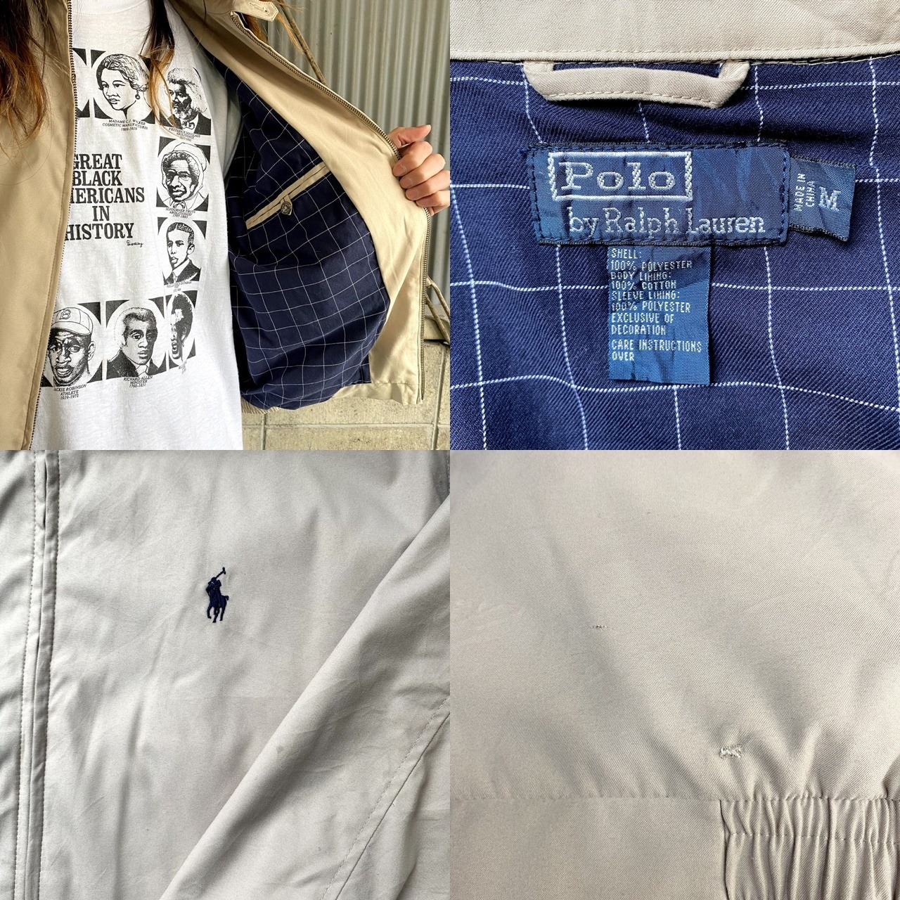 ポロバイラルフローレン スイングトップ メンズL相当 古着 チェック 