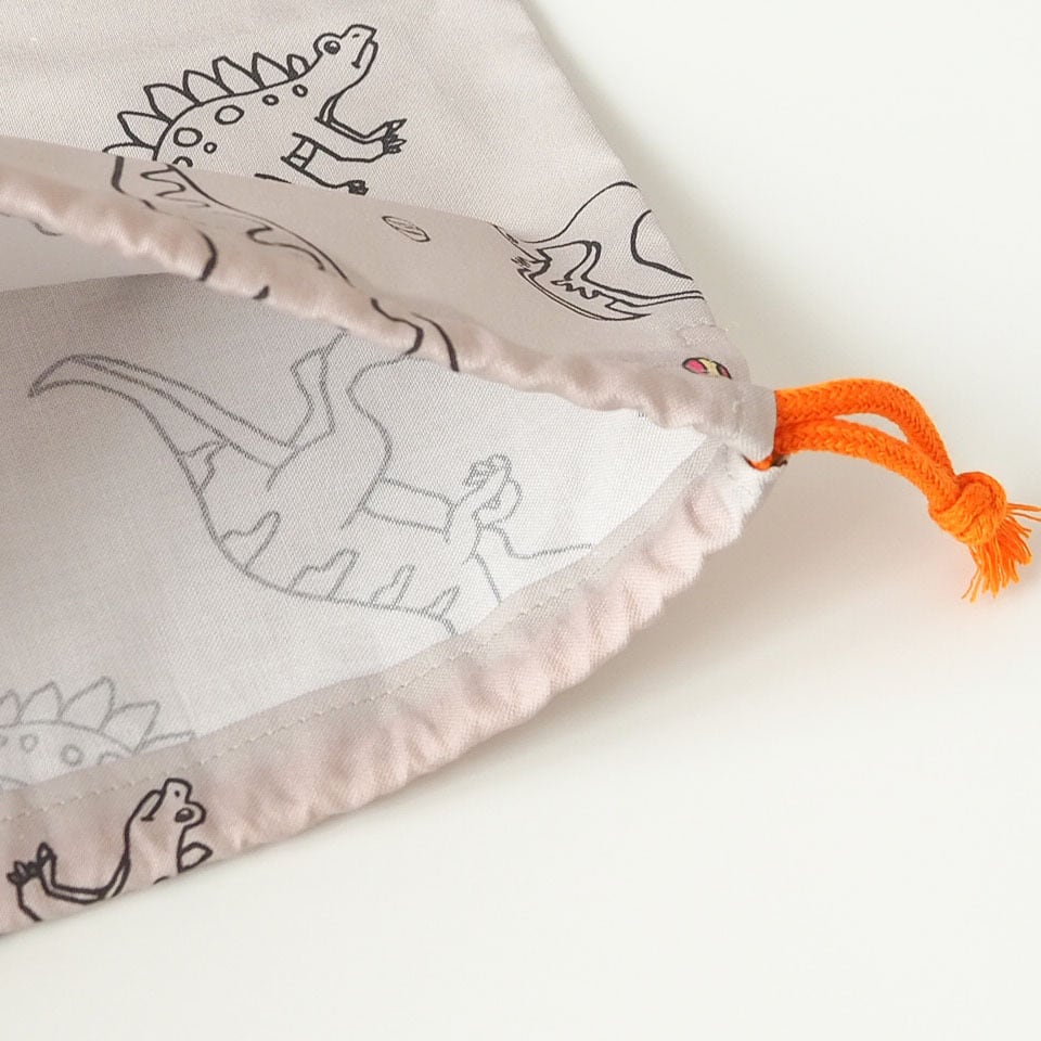 ぼくの好きな恐竜たち 巾着/はいいろ | Littlenavy｜ ハンドメイドの