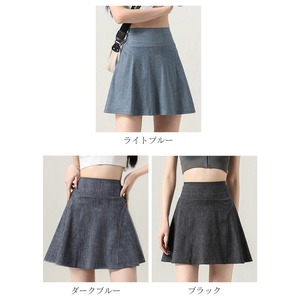 インナーパンツ付き Aラインデニムライクミニスカート [LS-CGK020]