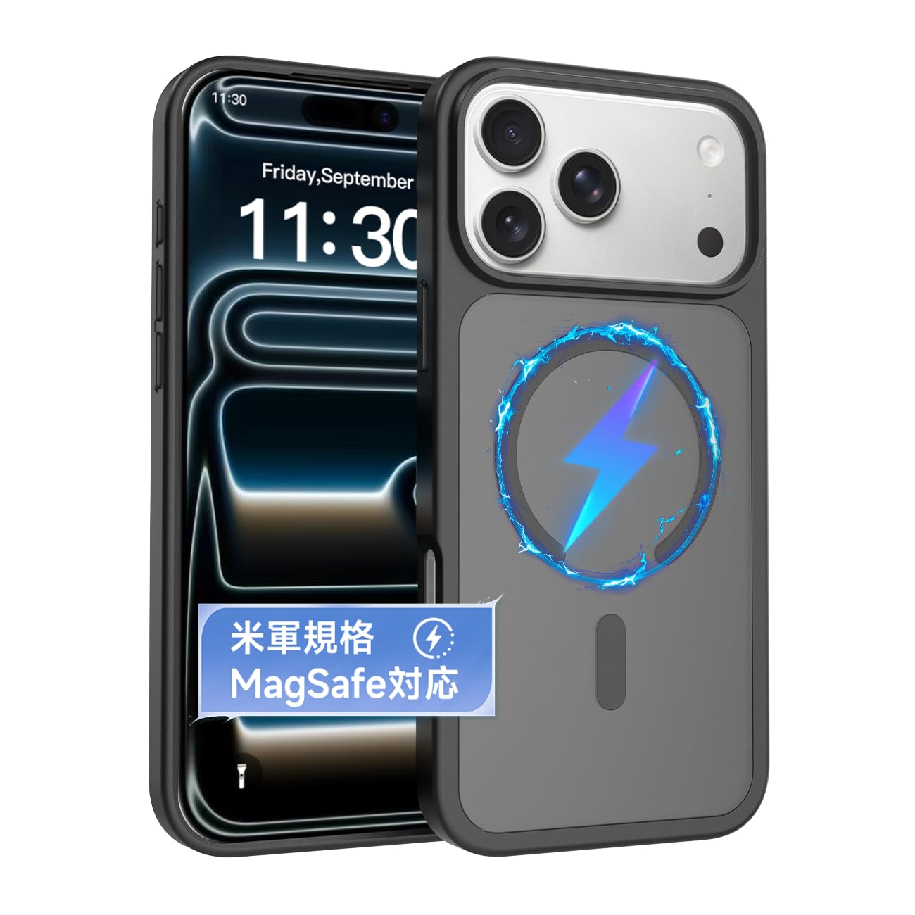 【米軍MIL規格・Magsafe対応】 iPhone 18 Pro ケース ワイヤレス充電対応 アイフォン17プロ 磁気スマホケース 半透明