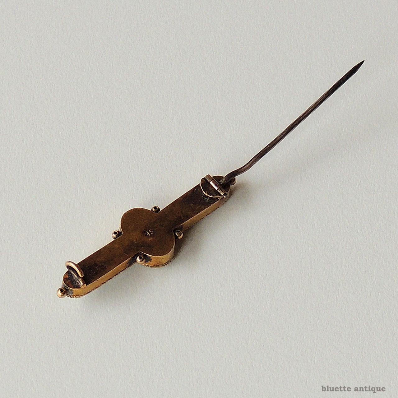 イタリアアンティーク マイクロモザイク 鳩と小花 バーブローチ