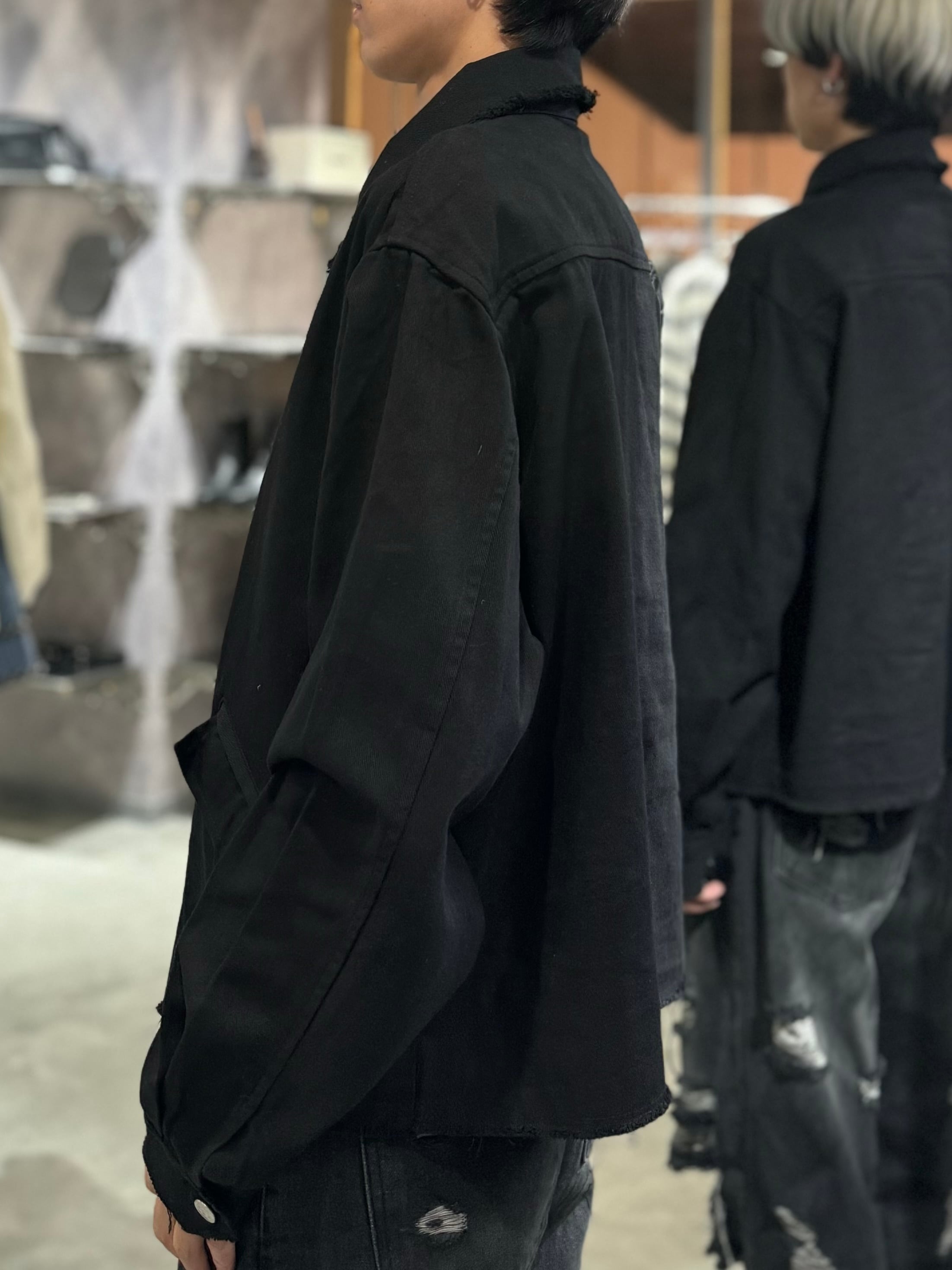 ALUDE SELECT】collar damage box denim jacket | 【ALUDE】韓国メンズ