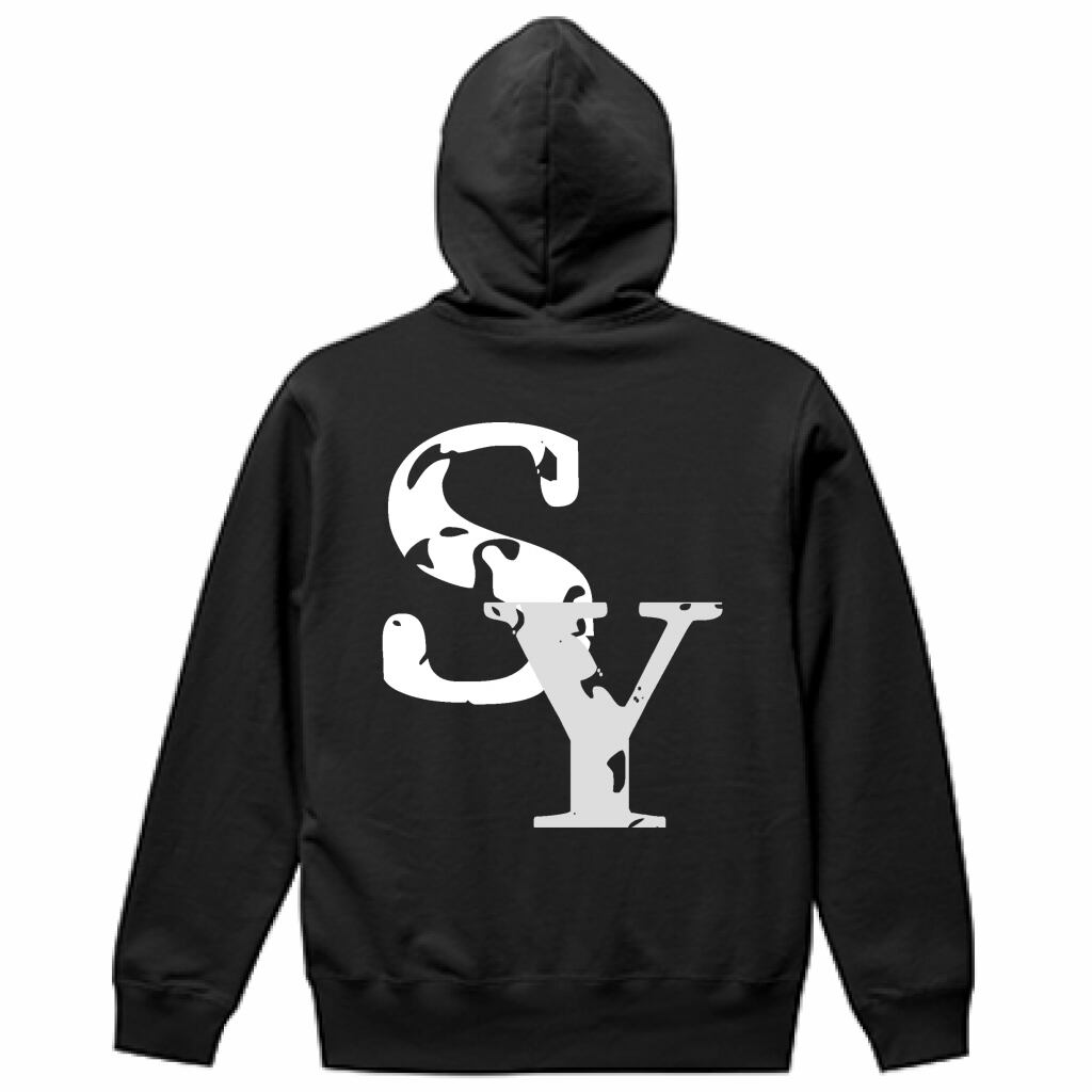 SYオリジナルパーカー バックプリントブラック 男女兼用