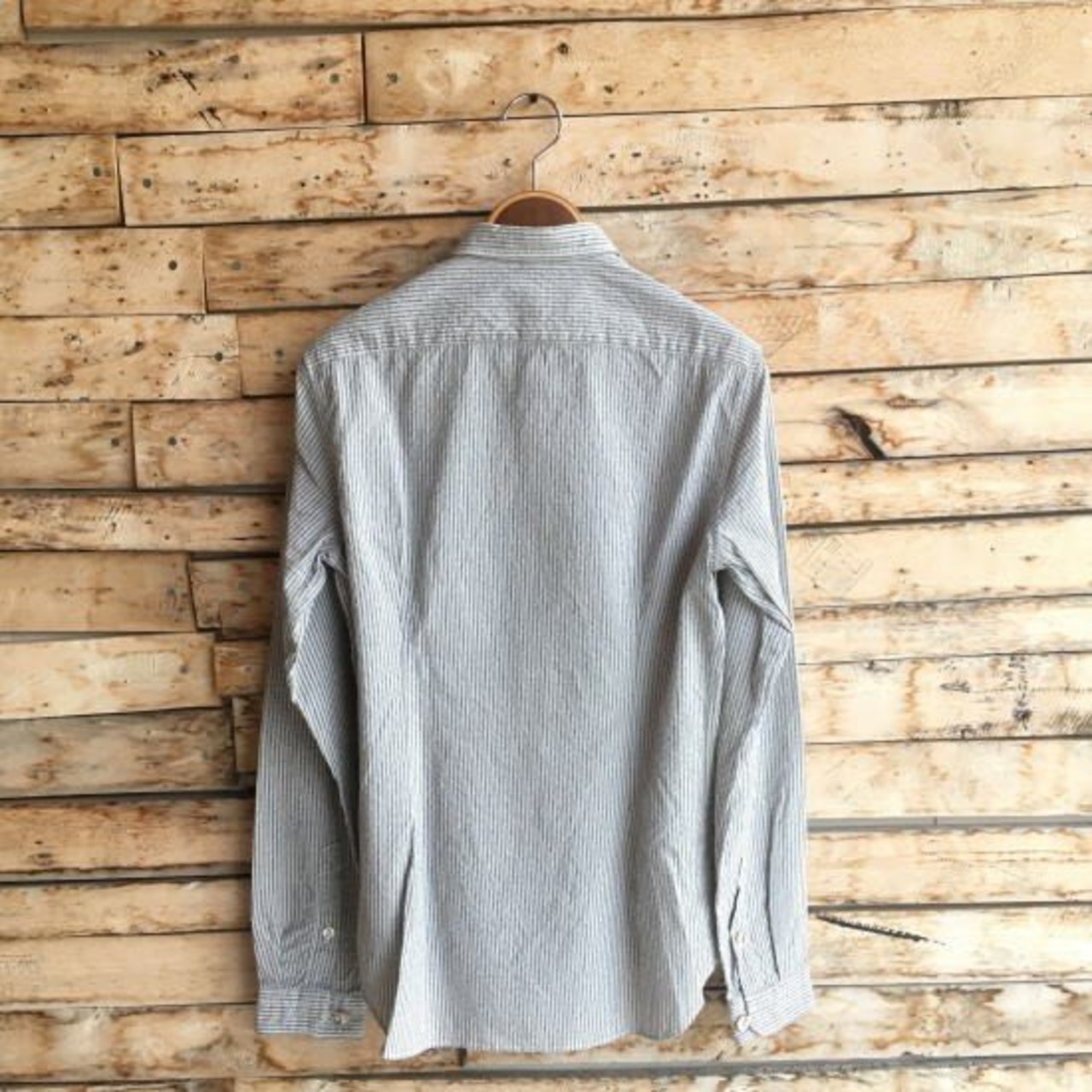 DNL Italy ホリゾンタルカラースリムシャツ　グレー 【SALE】