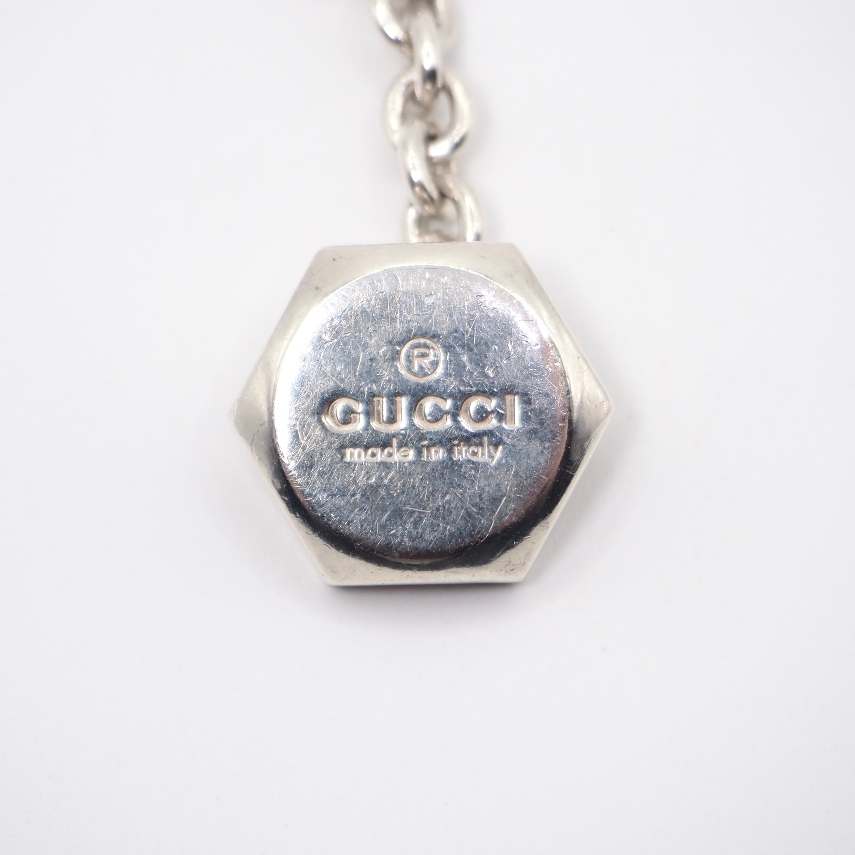 GUCCI ヘビーチェーン フィガロ チェーン ブレスレット シルバー925