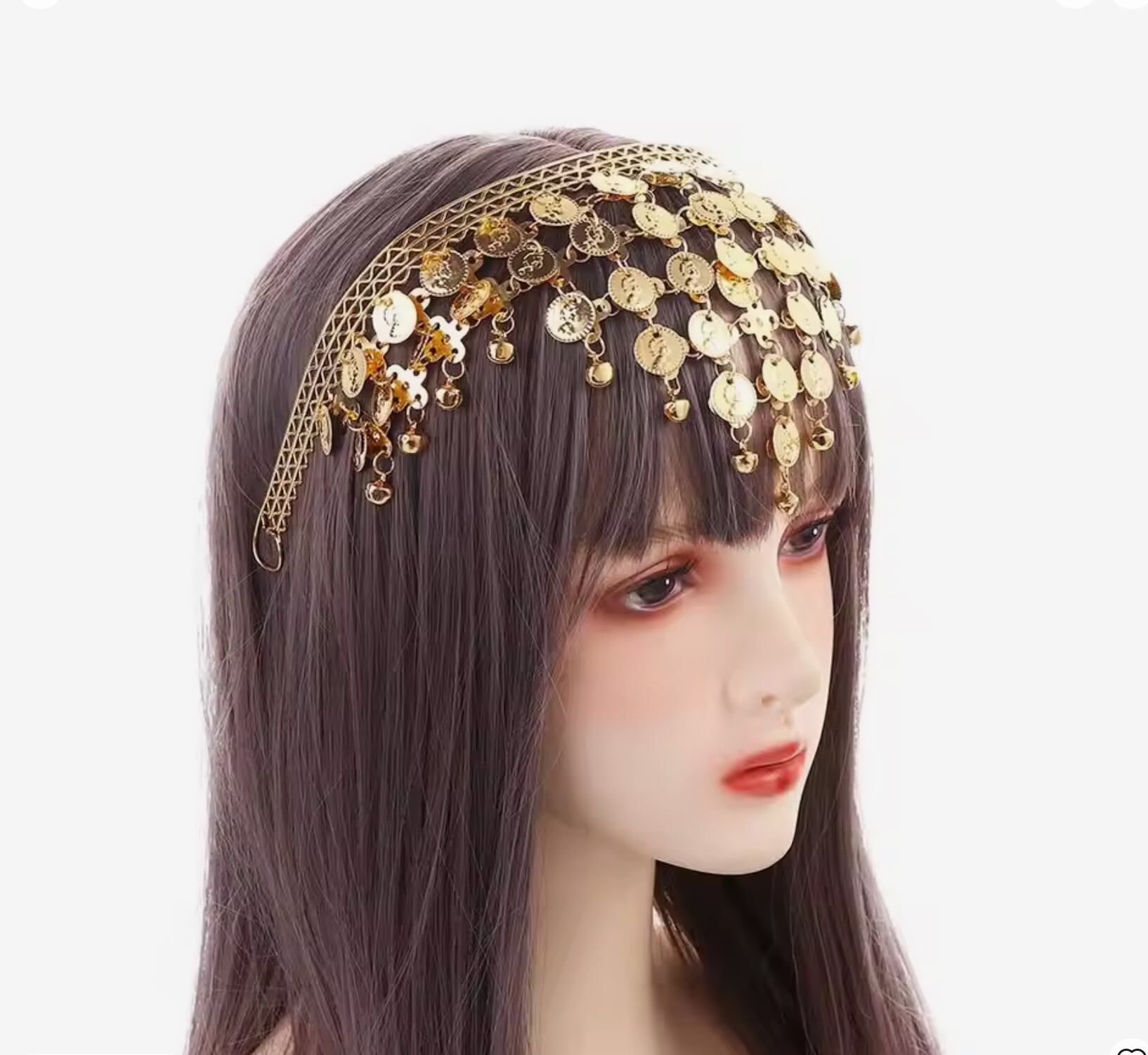 ベリーダンス用 ヘッドピース ジプシー ボヘミアン 金色 コイン