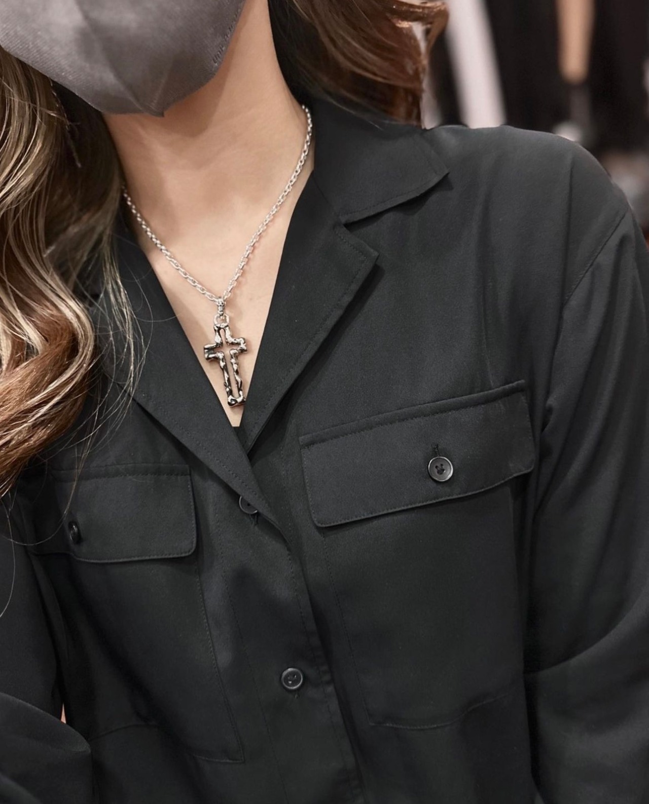 OPEN CROSS LARGE NECKLACE #2 with GODSIZE® I.D. TAG XL / オープンクロスラージ#2ネックレス ゴッドサイズ® I.D.タグXL