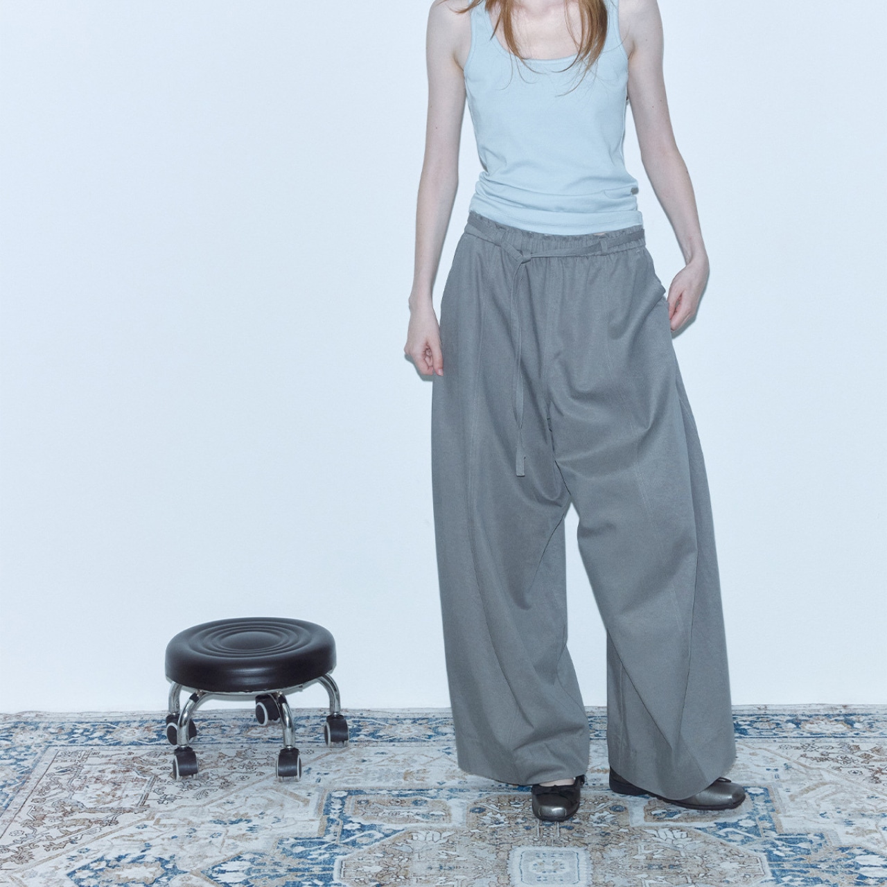 Drawstring Wide Leg Pants【5color】 T3481