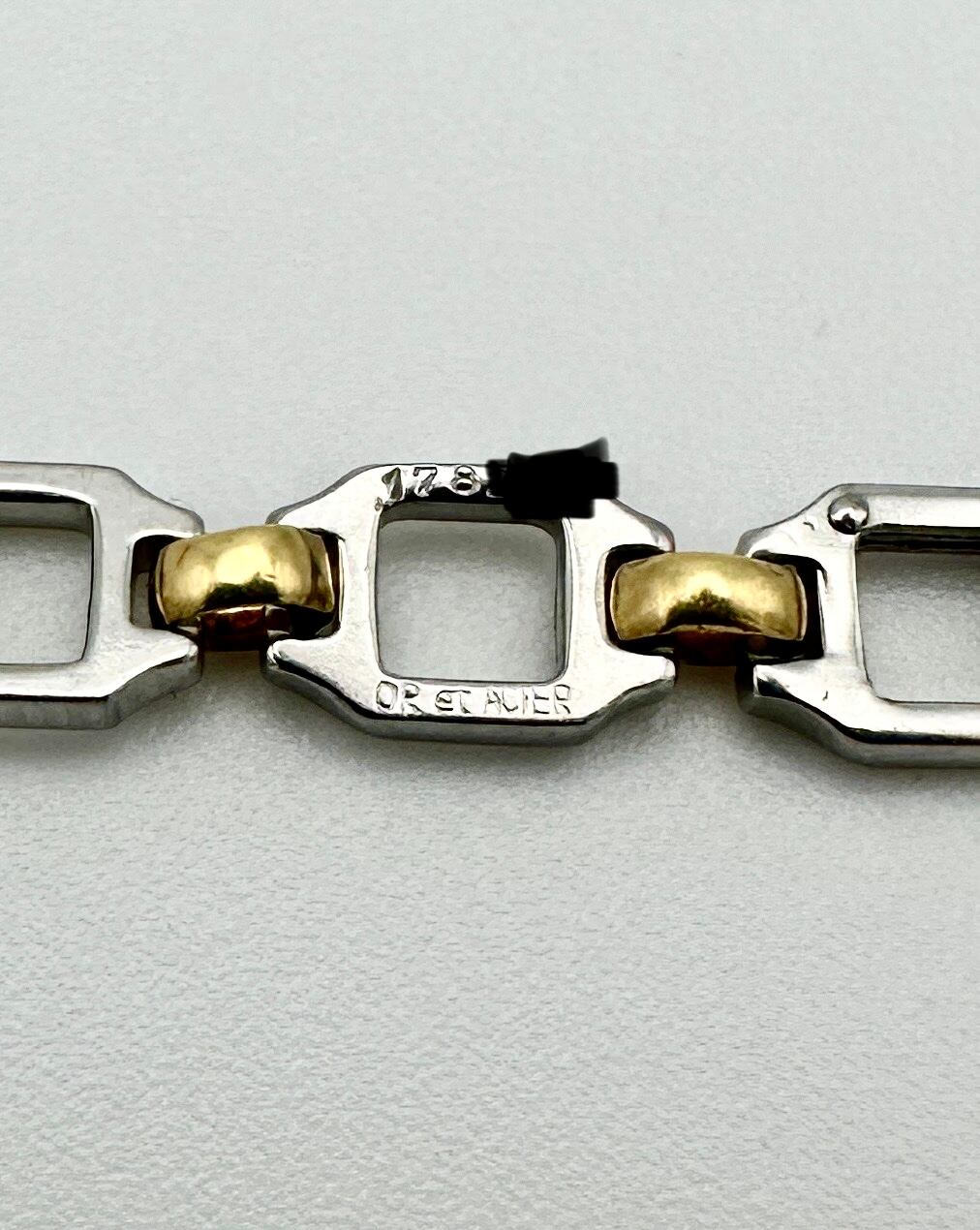 Cartier サントス リンクチェーンコンビブレスレット SS/750 6.4g