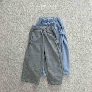 【and butter】ボタンワイドスウェットパンツ グレー 130cm