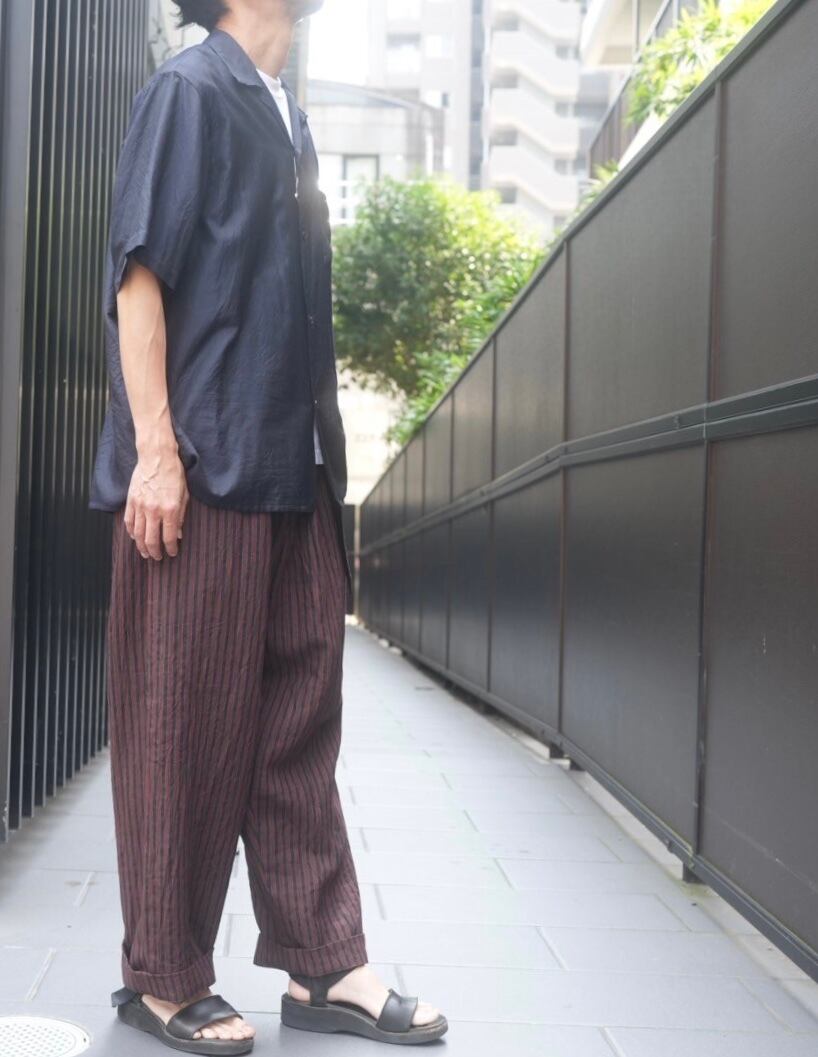 EVAN KINORI(エヴァン キノリ) / Two Pleat Pants Yarn Dyed Linen 