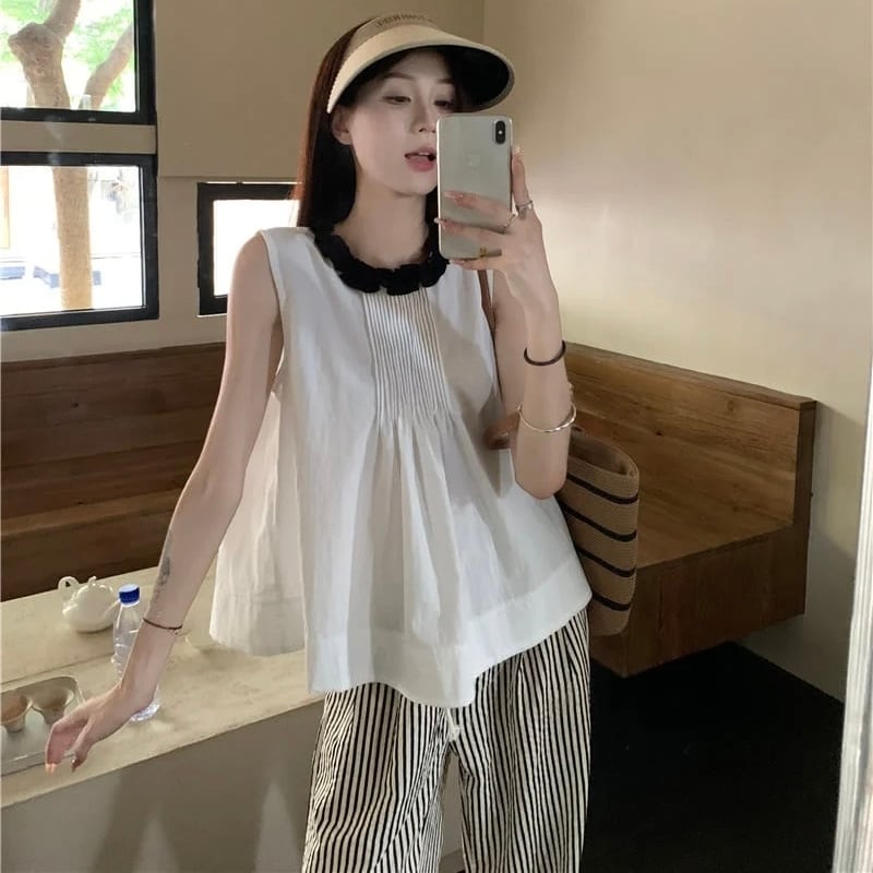 dress】ビジュー付きリボンノースリーブミニワンピース2色 OR0204