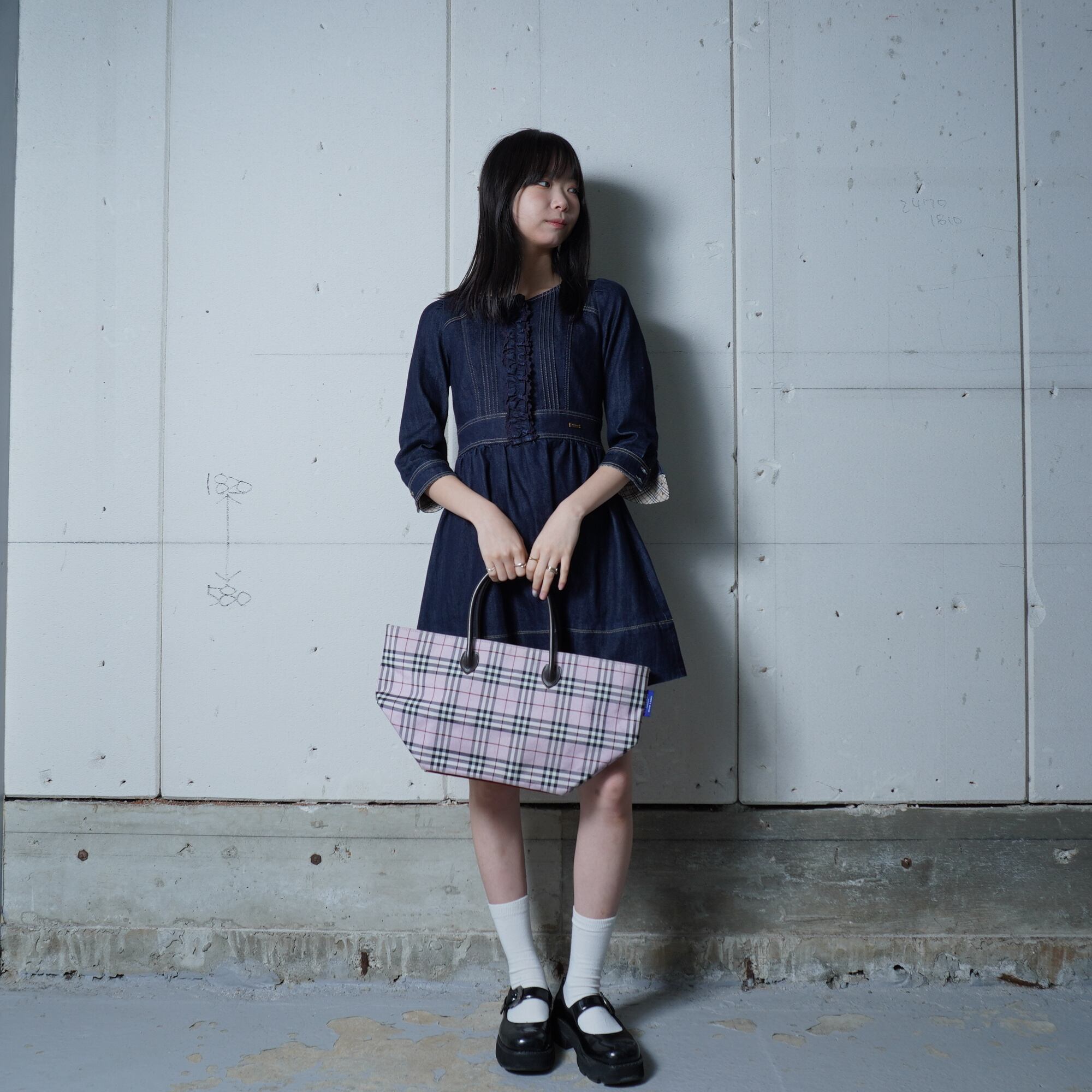 BURBERRY】バーバリー ”ノヴァチェック” レザー切り替えトートバッグ