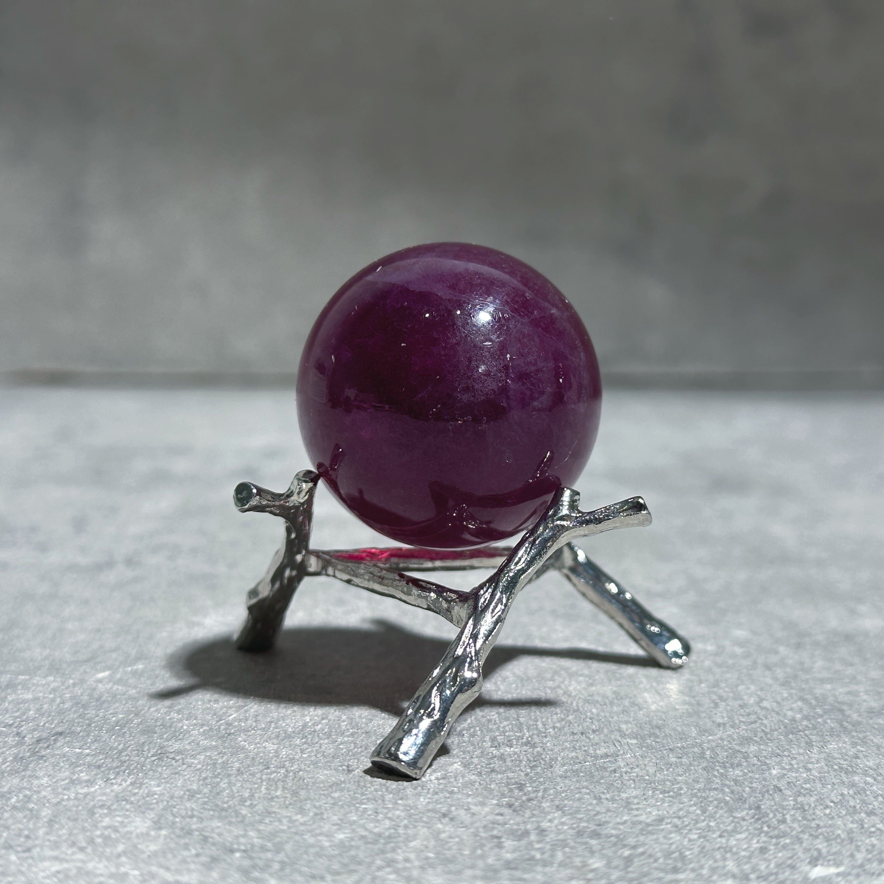 パープルフローライトスフィア 虹すごい◎パープルフローライト スフィア（丸玉）03◇Purple