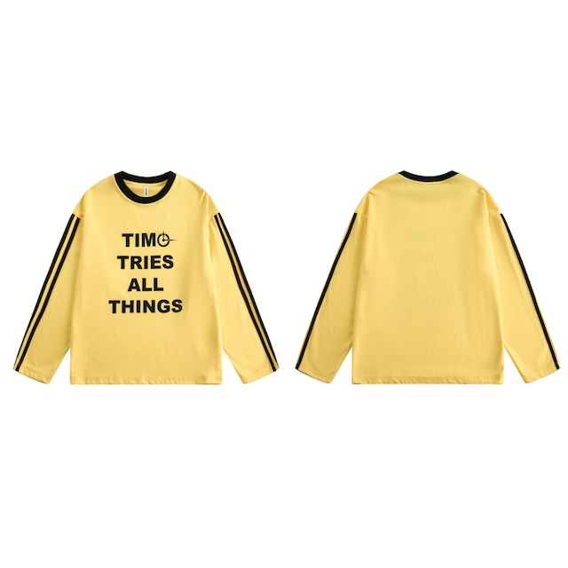 alphabetic yellow long tee　英字イエローロングティー　J0278