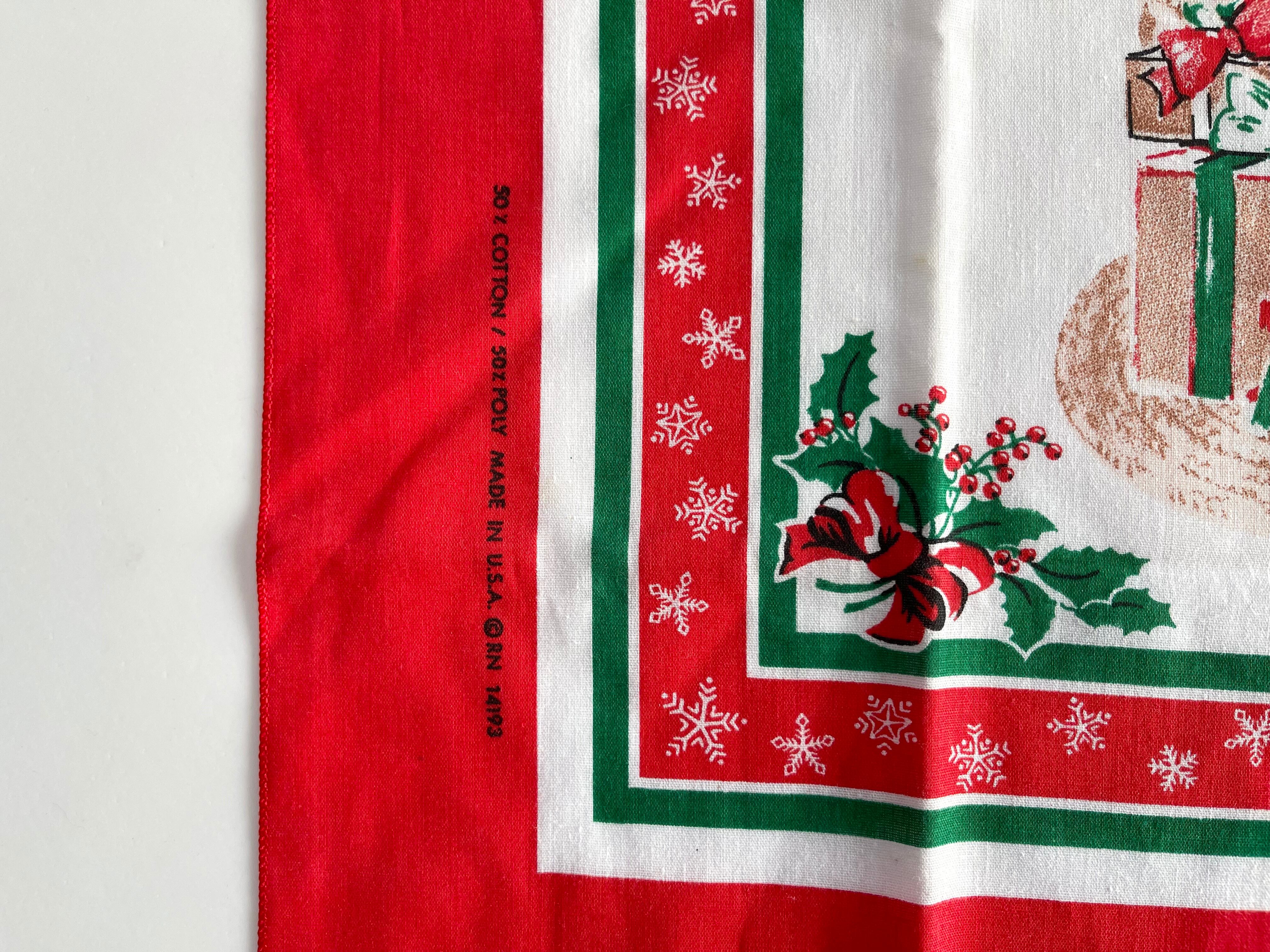 Good】90s RN14193 クリスマス サンタ ヴィンテージバンダナ USA