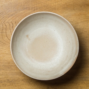 6寸鉢 白砂釉（麺鉢・浅どんぶり・煮物鉢） ／北側雄一