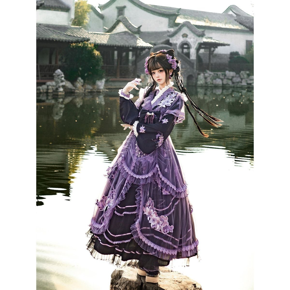 紫蝶の庭 〜チャイナロリータドレスセット〜 | Maiden's Rêve