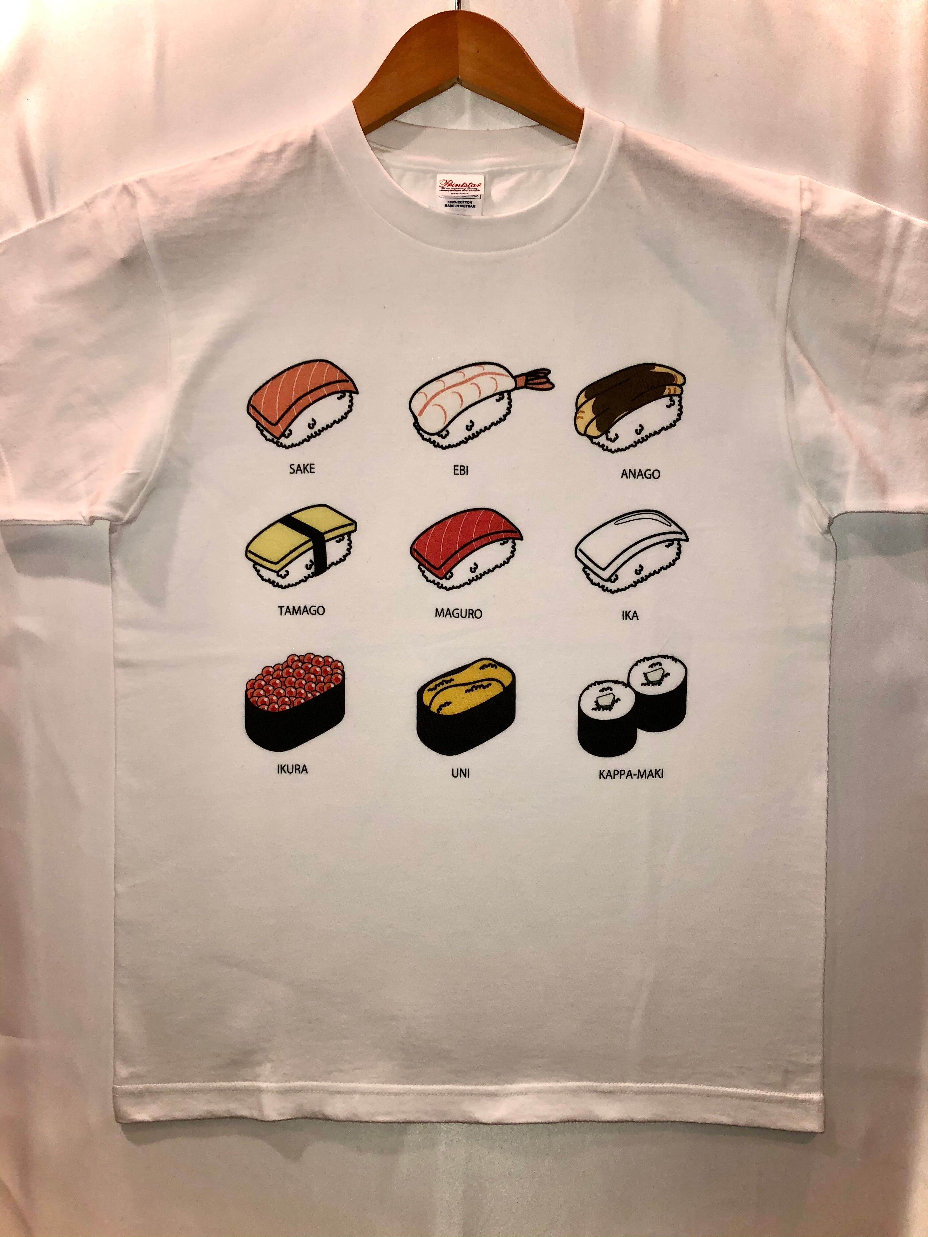 寿司 ホワイト 半袖tシャツ 浅草fujiyama オンラインショップ