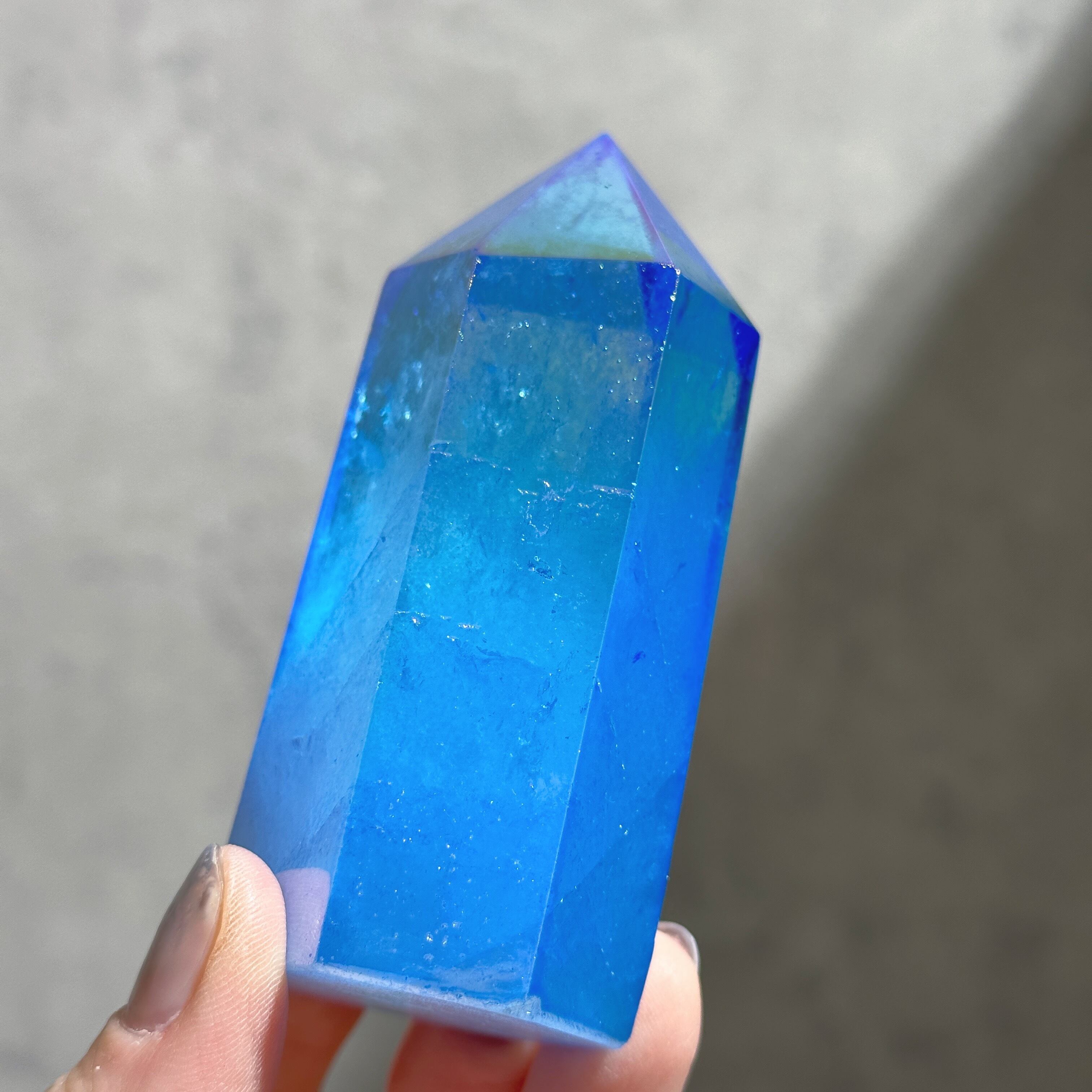 レア　高品質　オーロラブルーフローライト　大きめタワー　ポイント　天然石 レア 高品質 オーロラブルーフローライト 大きめタワー ポイント