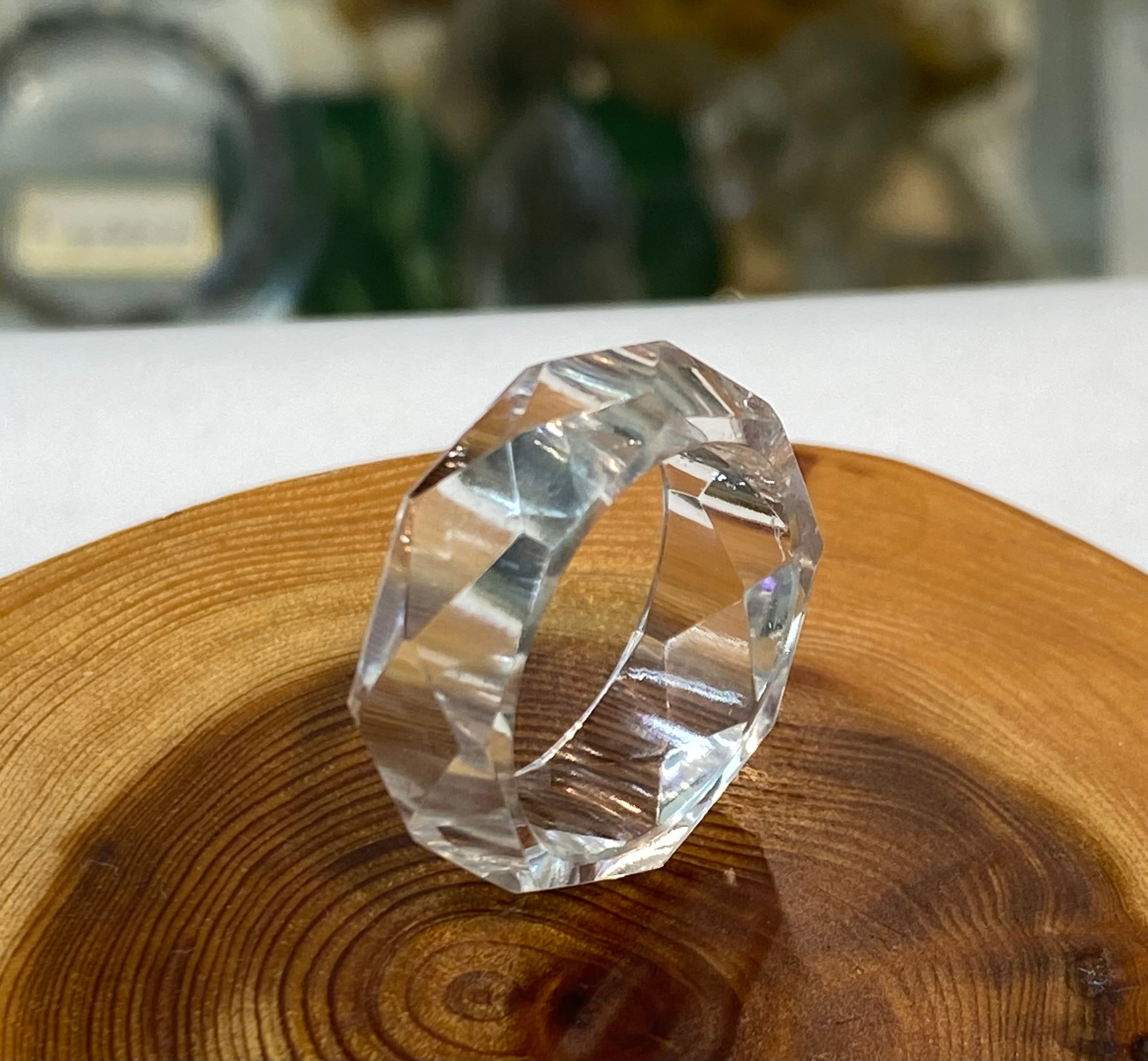 厳選 ガネッシュヒマール産ヒマラヤ水晶 くりぬきリング18号 手作り