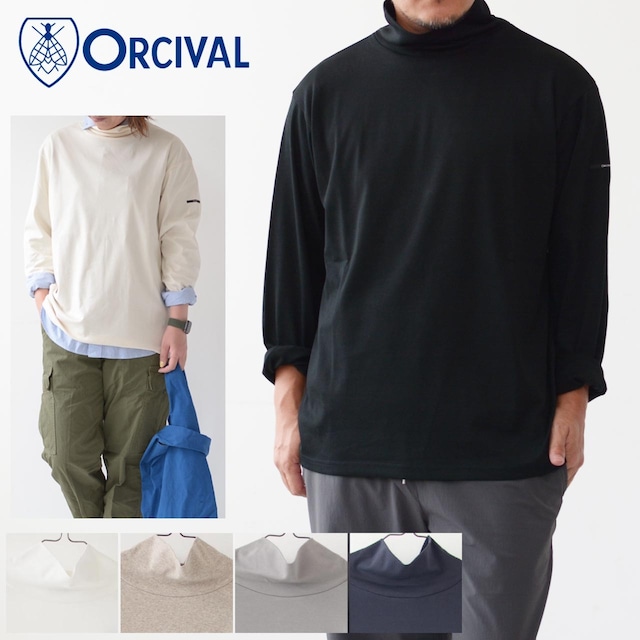 【SALE 30%OFF】ORCIVAL [オーチバル・オーシバル] M RIB JERSEY TURTLENECK [OR-C0143 SVR] リブジャージータートルネック・ ハイネック・長袖Tシャツ・ロンT・無地Tシャツ・MEN'S [2022AW]