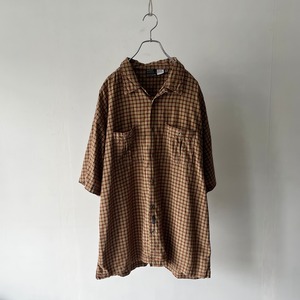 -DM's-  open collar cotton check shirt