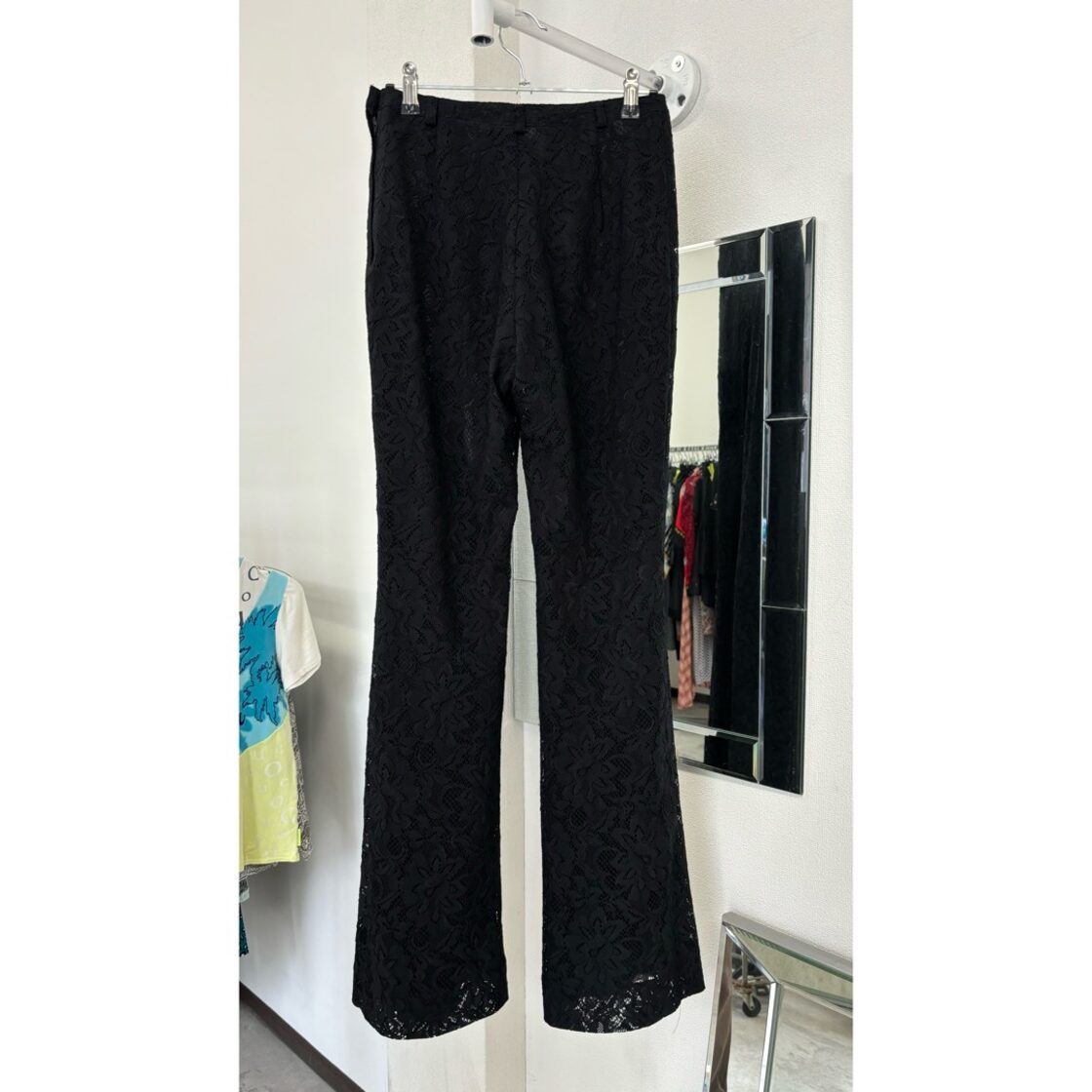 lace pants / レース フレアパンツ 黒 ブラック レディースM 古着 古着  