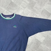 【希少】アディダス スウェット 90s 万国旗タグ ロゴ刺繍 ゆるだぼ ラグラン