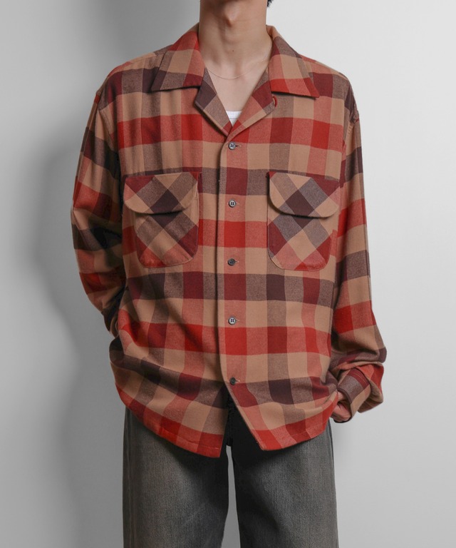 UNUSED / US2582 PENDLETON LONG SLEEVE CHECK SHIRT(RED×BROWN CHECK)