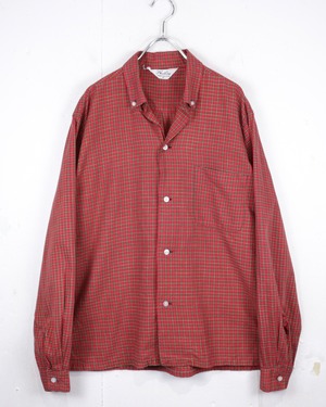 【Caka act2】60's Vintage Open Collar L/S Check Shirt