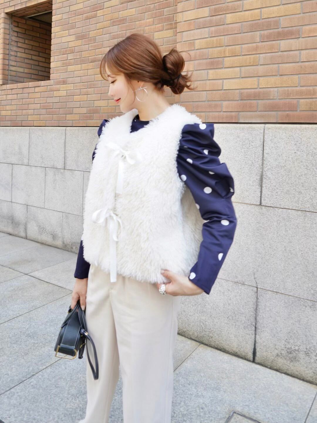 fur gilet / white 10/12 12:00～ 再販 (即納) | HYEON powered by BASE