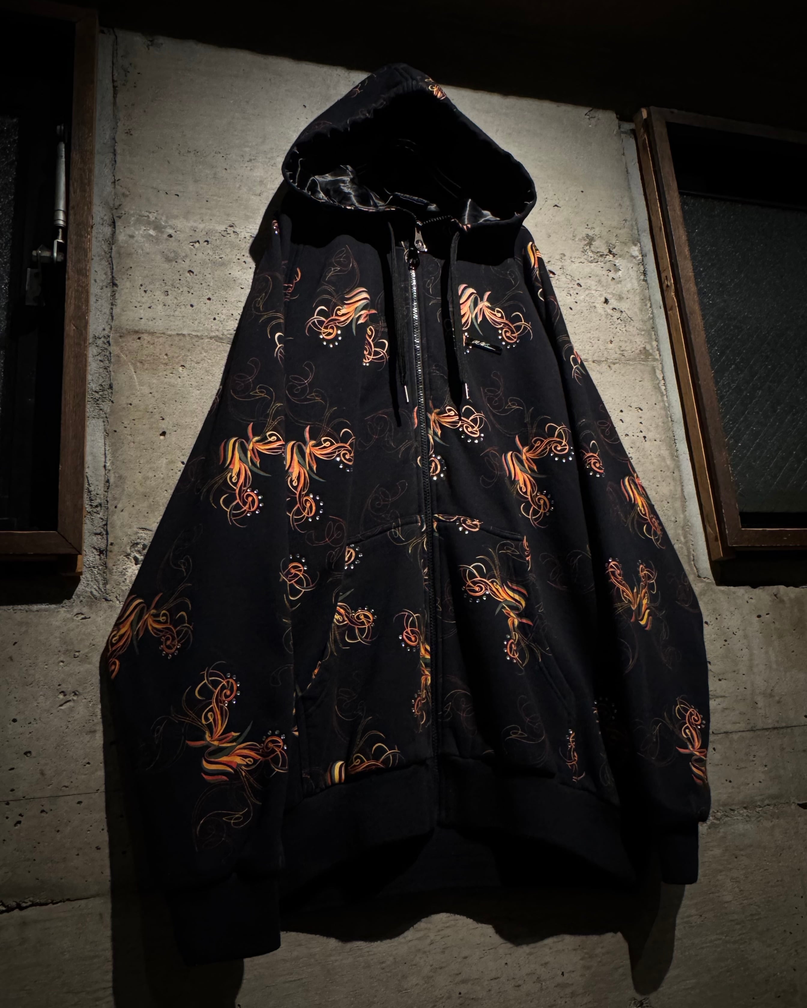 Caka】“AL WISSAM” Arabesque Pattern Vintage Loose Zip Up Hoodie